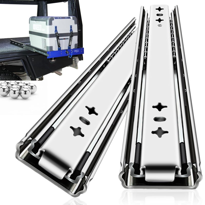 YENUO Heavy Duty Drawer Slides Full Extension 12 14 1618 20 22 24 26 28 30 32 34 36 38 40 Inch Side Mount Ball Bearing RailsTrack Guide Glides Runners 230 Lbs 1 Pair (No Lock) -W:53mm, 24 Inch - Image 1